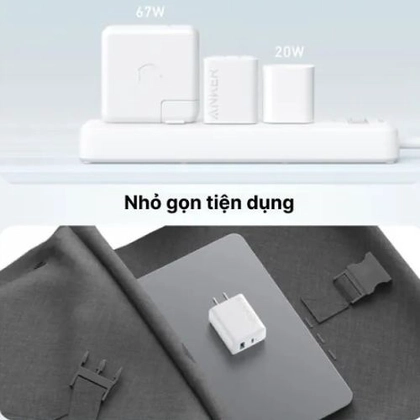 Củ sạc nhanh Anker 2 cổng 1C1A/20W A2348 3